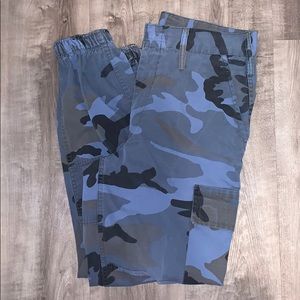Blue camo jogger pants
